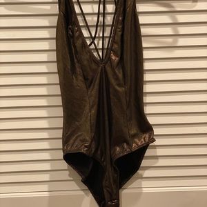 Bronze strappy bodysuit
